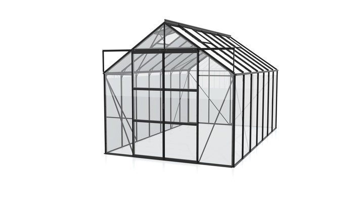 Växthus Uranus 11500 Svart Glas Sockel 11,5 m² Vitavia